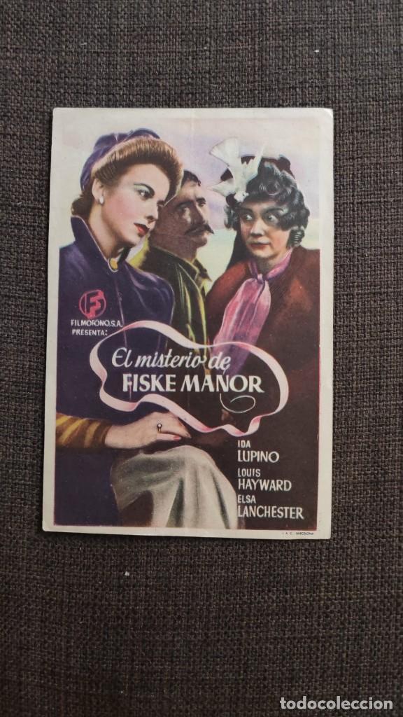 Cine: folleto de mano EL MISTERIO DE FISKE MANOR , Ida Luupino , 1946 , ref 10