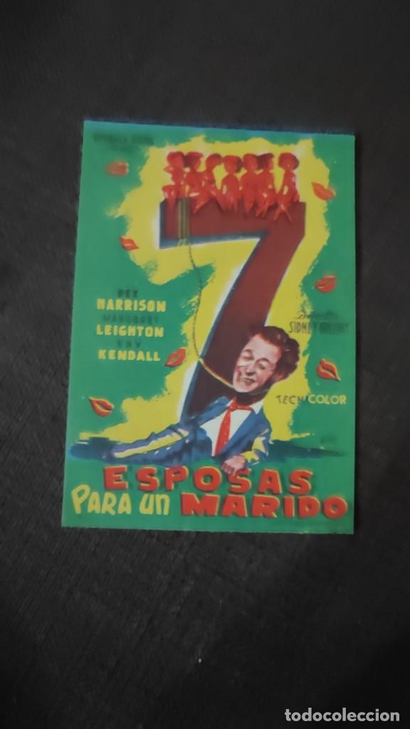  Flyers Publicitaires de films Anciens: folleto de mano 7 ESPOSAS PARA UN MARIDO , Rex harrison , ref 15 , 1957