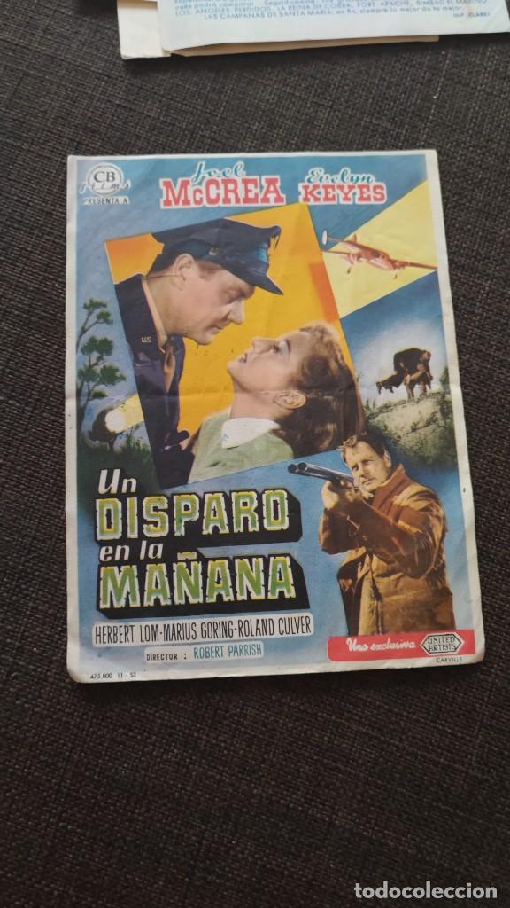 Cine: folleto de mano UN DISPARO EN LA MA&Ntilde;ANA ., Joal Mccrea , ref 94