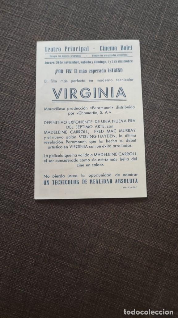Cine: folleto de mano VIRGINIA , ref 94 - Foto 2