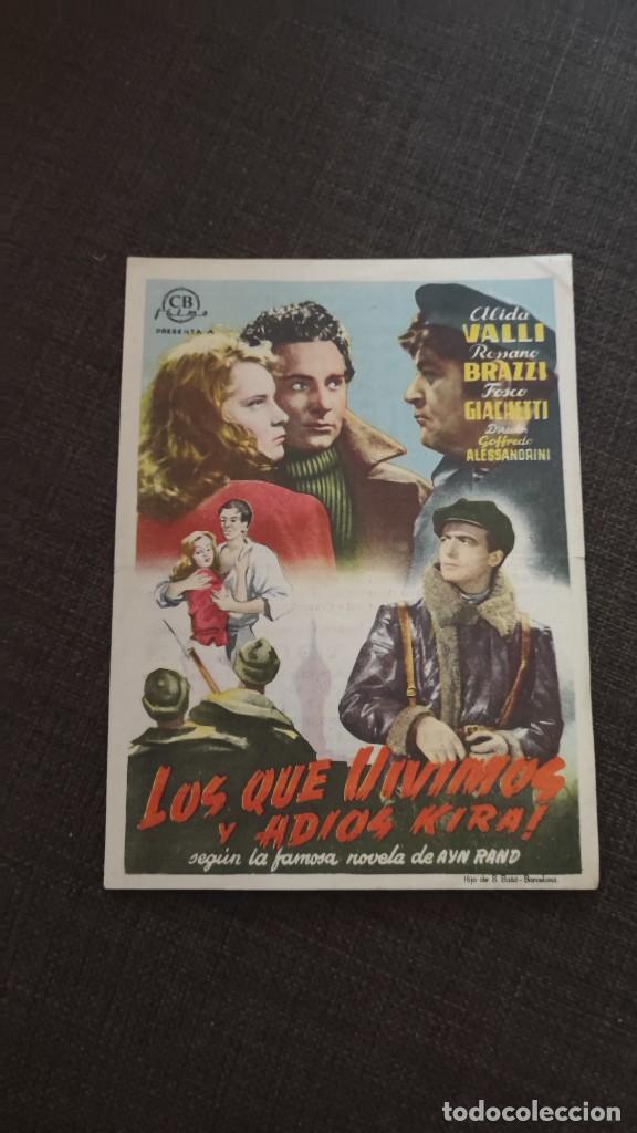Cinema: folleto de mano LOS QUE VIVIMOS Y ADIOS KIRA , Alida Valli , 1950 , ref 94