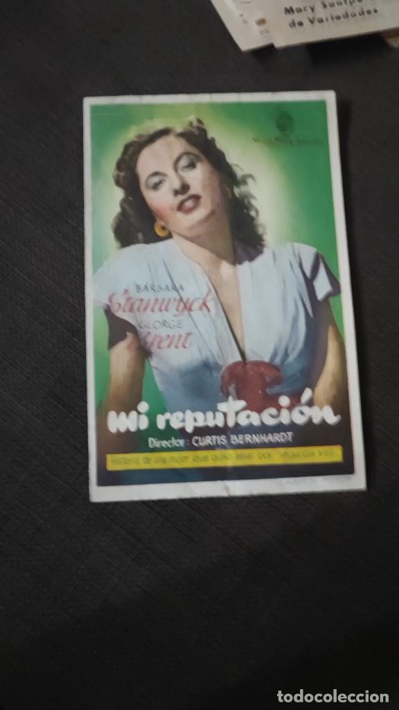Cinema: folleto de mano MI REPUTACION , Barbara Stanwyck , ref 94