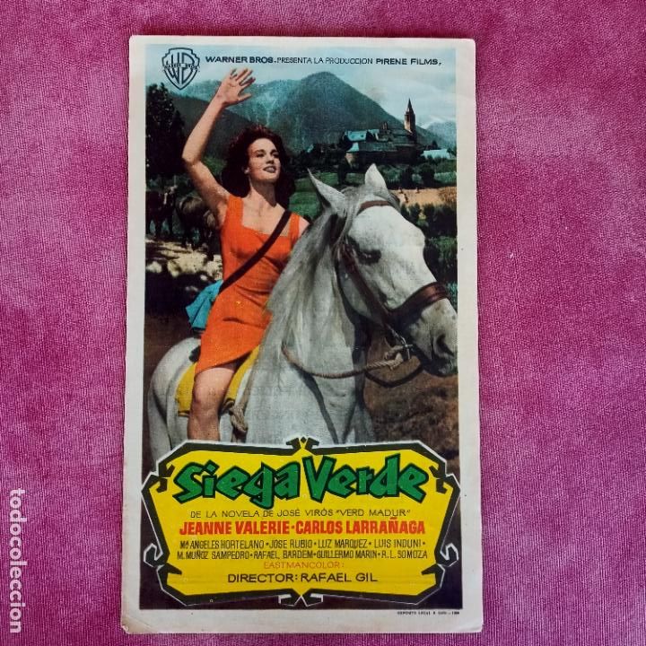  Flyers Publicitaires de films Anciens: P9 folleto de mano SIEGA VERDE , Jeanne Valerie , cine rex