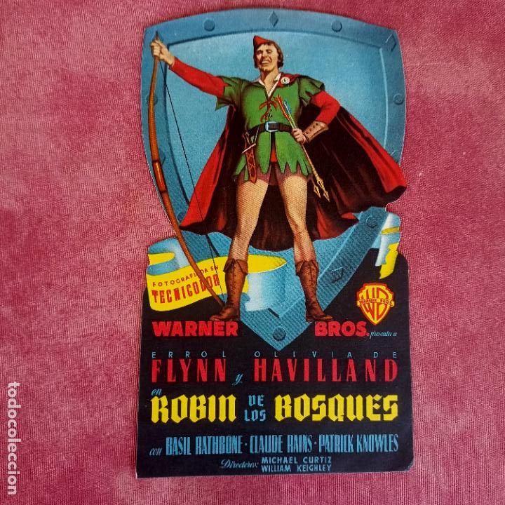  Flyers Publicitaires de films Anciens: P9 Mini cartel folleto de mano de Robin de los Bosques troquelado cine capitol