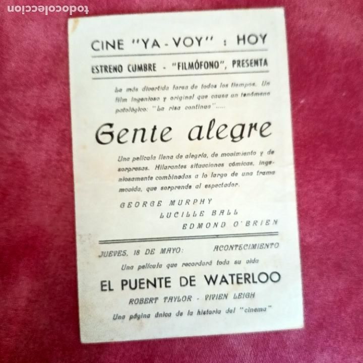 Cine: P9 PROGRAMA DE CINE - GENTE ALEGRE - 1941 cine ya voy - Foto 2