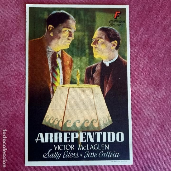  Flyers Publicitaires de films Anciens: P9 FOLLETO DE MANO DE LA PELICULA ARREPENTIDO cine avenida