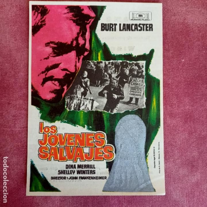 Cinema: P9 PR3 LOS JOVENES SALVAJES PROGRAMA SENCILLO MUNDIAL BURT LANCASTER SHELLEY WINTERS cinema saunces