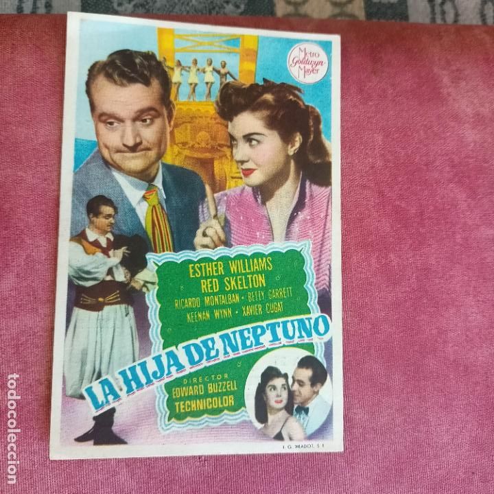  Flyers Publicitaires de films Anciens: P9 folleto de mano LA HIJA DE NEPTUNO , Esther Williams , 1951 cine San Hip&oacute;lito de voltegra