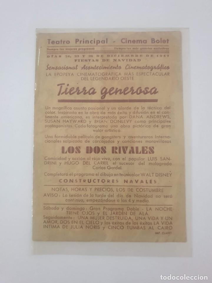 Cine: ESTAMOS LIQUIDANDO. PROGRAMA DE CINE . TIERRA GENEROSA - Foto 2