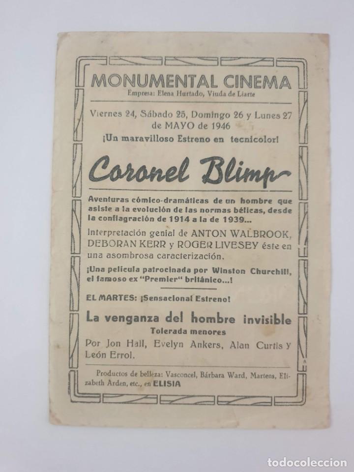 Cine: ESTAMOS LIQUIDANDO. PROGRAMA. CORONEL BLIMP. ANTON WALBROOK - Foto 2