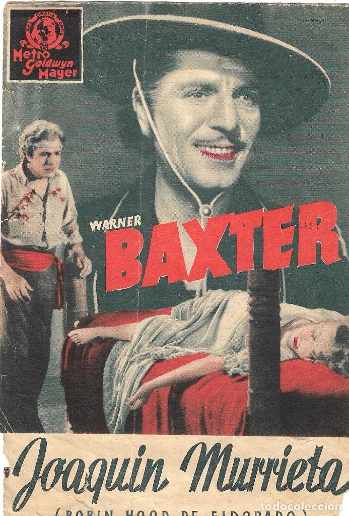 Cine: PG - PROGRAMA DOBLE - JOAQUIN MURRIETA - WARNER BAXTER - CENTRAL CINEMA (Barcelona) - 1937. - Foto 1