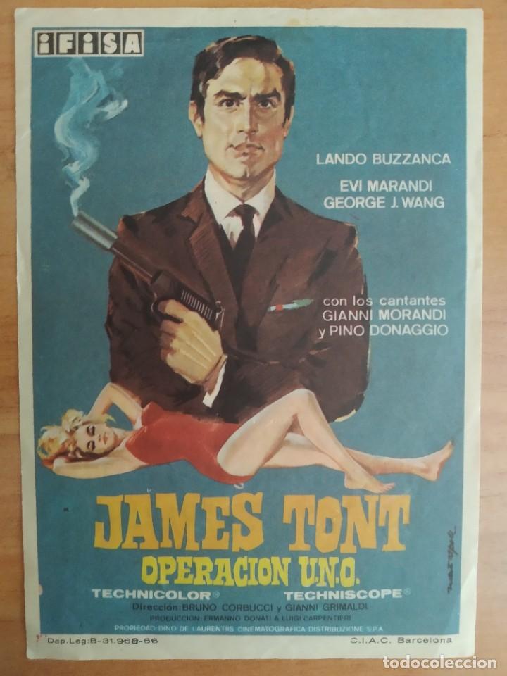 Flyers Publicitaires de films Anciens: Z-- PROGRAMAS DE CINE -- JAMES TONT OPERACION UNO (TEXTO)