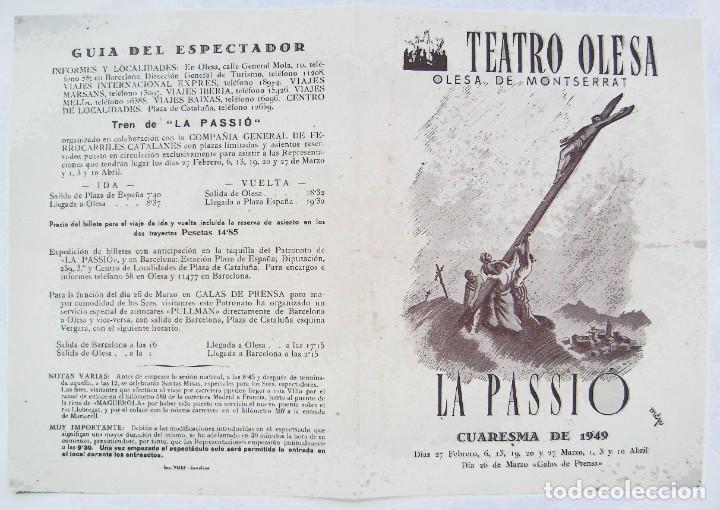 Cine: LA PASSI&Oacute;. TEATRO. 16 X 22 cms. - Foto 1