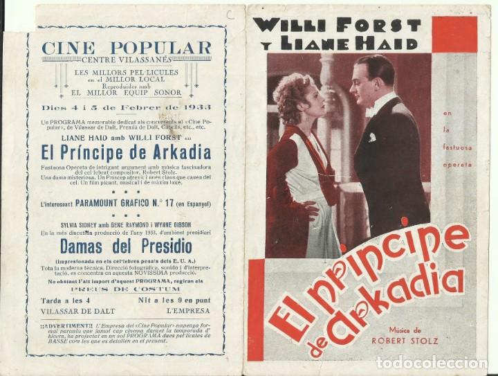 Cine: PTCC 072 EL PRINCIPE DE ARKADIA PROGRAMA DOBLE WILLI FORST LIANE HAID - Foto 1