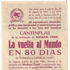 Cine: CANTINFLAS LA VUELTA AL MUNDO 80 DIAS 1960 CINE CULTURAL RECREATIVO DE E. D. STA COLOMA DE QUERALT. Lote 286439293