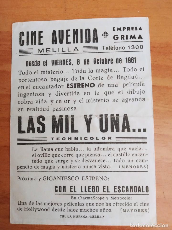 Cine: GRIS-- PROGRAMAS DE CINE--LAS MIL Y UNA ct - Foto 2