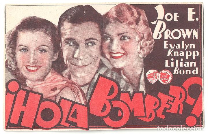 Cine: PTCC 065 HOLA BOMBERO PROGRAMA TARJETA WARNER JOE E BROWN EVALYN KNAPP - Foto 1