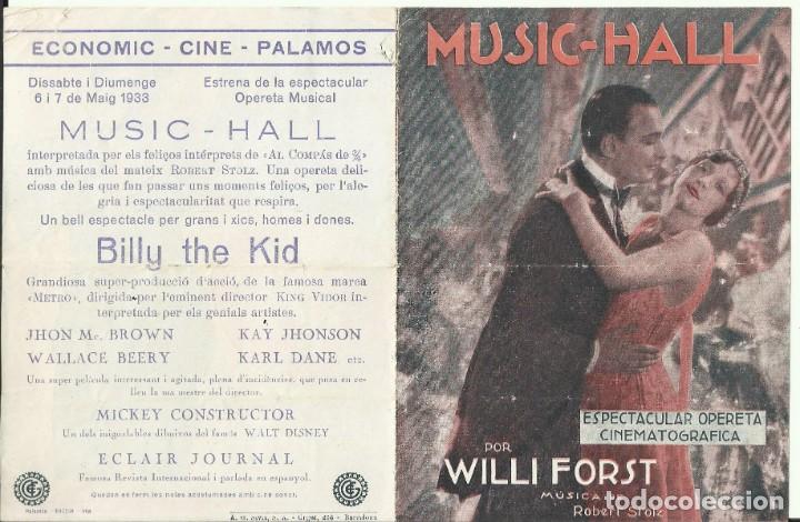 Cine: PTCC 073 MUSIC-HALL PROGRAMA DOBLE WILLI FORST FAY WALL - Foto 1
