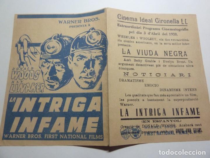 Cine: PROGRAMA CINE LOCAL LA INTRIGA INFAME 1938 - Foto 1