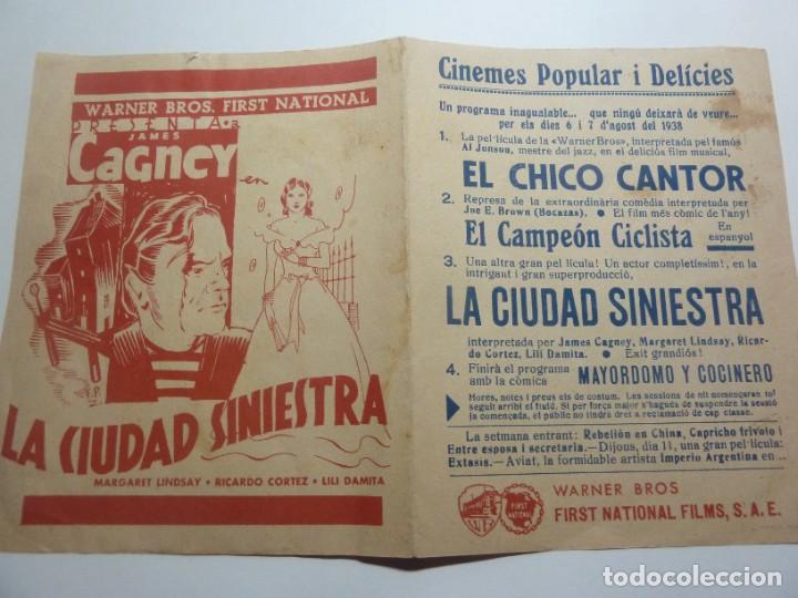Cine: PROGRAMA CINE LOCAL LA CIUDAD SINIESTRA 1938 - Foto 1