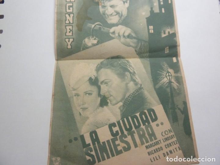 Cine: PROGRAMA CINE LOCAL LA CIUDAD SINIESTRA 1938 - Foto 2