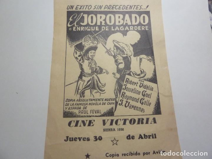 Cine: PROGRAMA CINE LOCAL EL JOROBADO 1958 - Foto 1