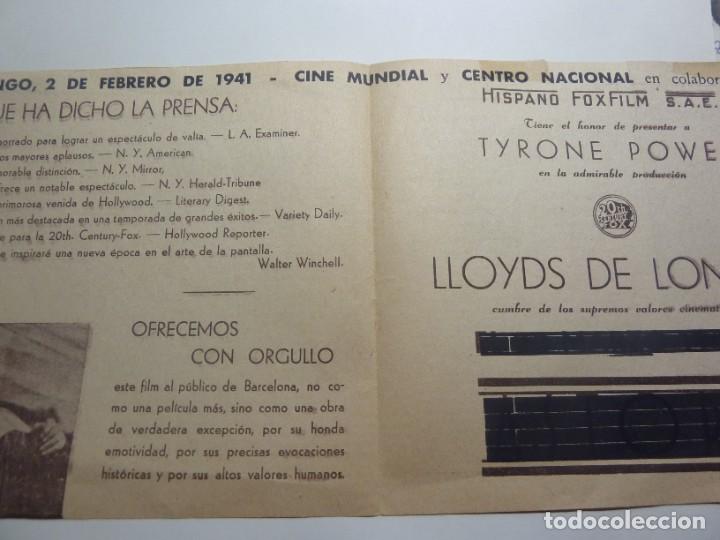Cine: PROGRAMA CINE LOCAL LLOYDS DE LONDRES 1941 - Foto 3
