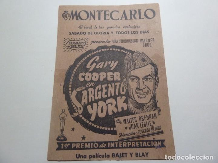 Cine: PROGRAMA CINE LOCAL EL SARGENTO YORK - Foto 1