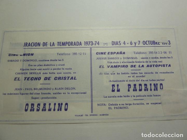 Cine: PROGRAMA CINE LOCAL EL PADRINO 1973 - Foto 2
