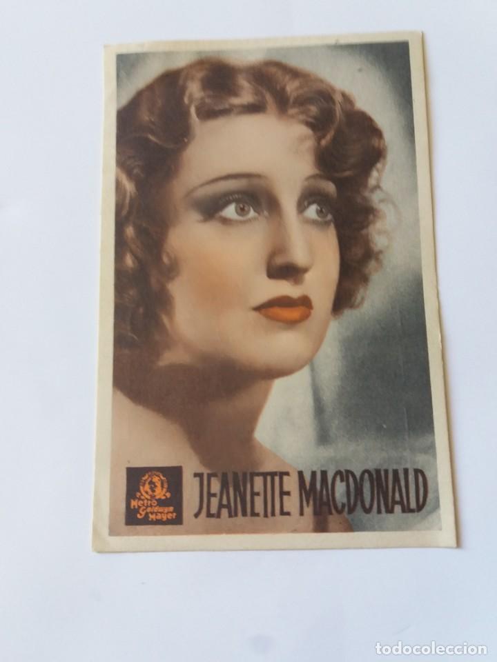  Flyers Publicitaires de films Anciens: JEANETTE MACDONALD EN CARTUL&Iacute;NA. SIN PUBLICIDAD EN EL DORSO. BUEN ESTADO.