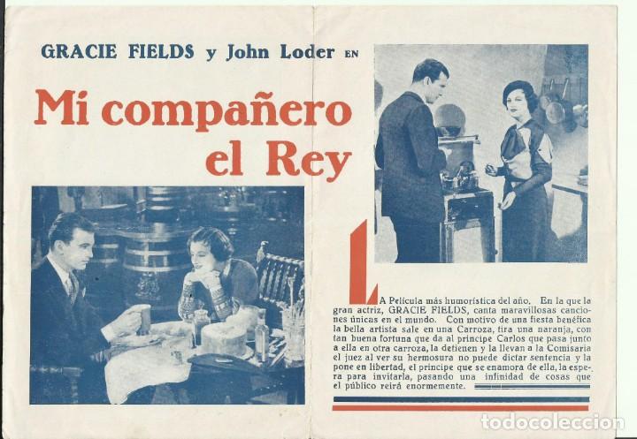 Cine: PTCC 074 MI COMPA&Ntilde;ERO EL REY PROGRAMA DOBLE SUPER FILM GRACIE FIELDS JOHN LODER - Foto 2