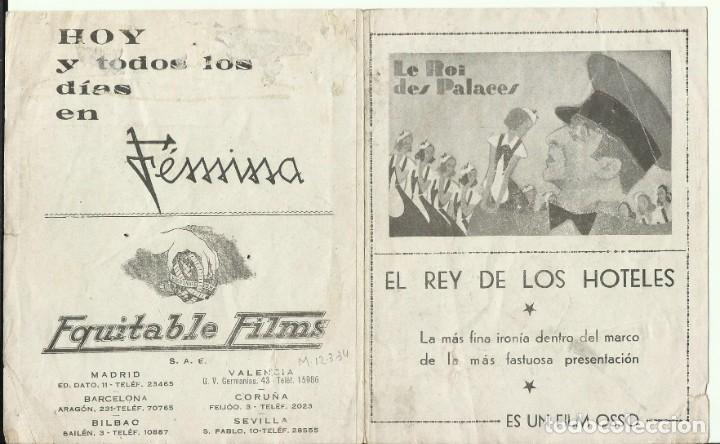 Cine: PTCC 074 EL REY DE LOS HOTELES PROGRAMA DOBLE EQUITABLE FILMS JULES BERRY - Foto 1