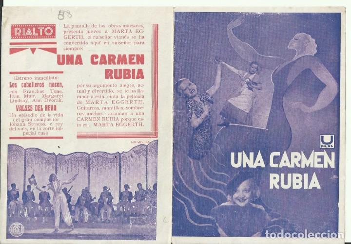 Cine: PTCC 074 UNA CARMEN RUBIA PROGRAMA DOBLE U FILMS MARTHA EGGERTH - Foto 1