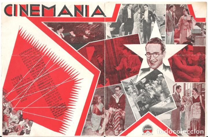 Cine: PTEB 069 CINEMANIA PROGRAMA DOBLE PARAMOUNT HAROLD LLOYD CONSTANCE CUMMINGS - Foto 2