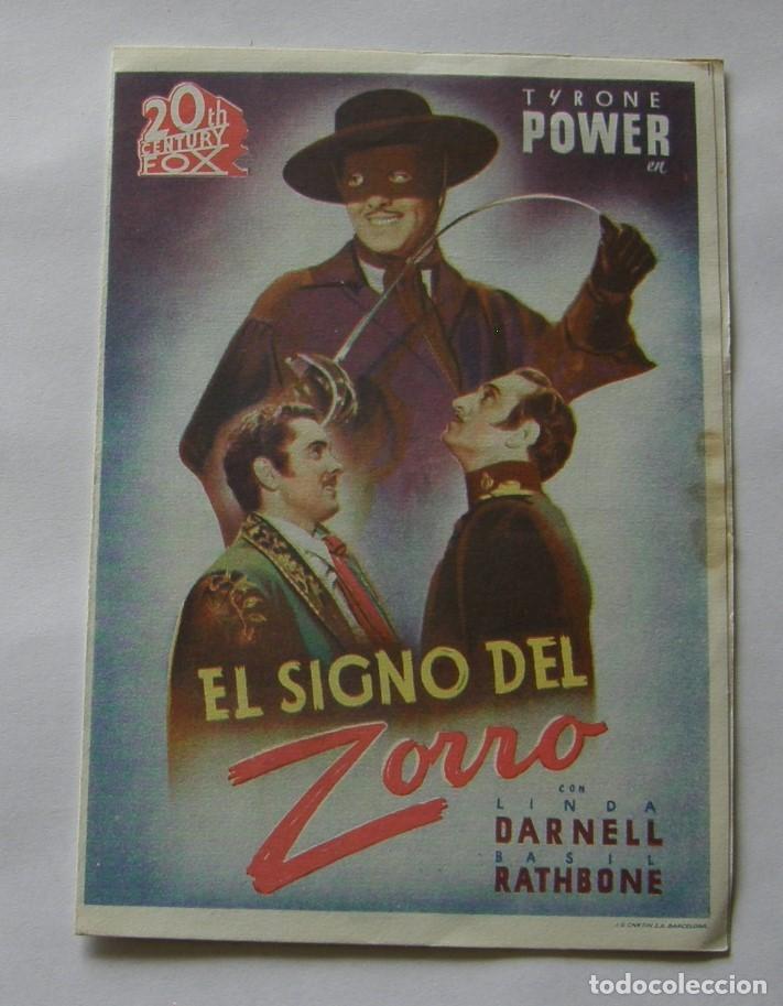 Cine: PROGRAMA DE CINE DOBLE EL SIGNO DEL ZORRO - Foto 1