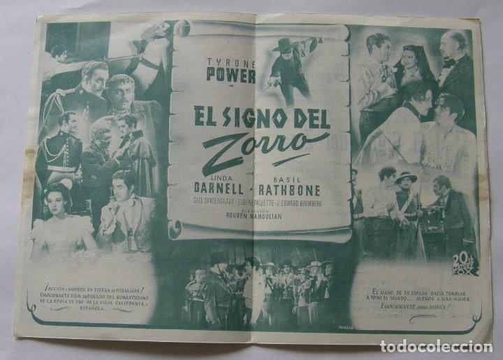 Cine: PROGRAMA DE CINE DOBLE EL SIGNO DEL ZORRO - Foto 2