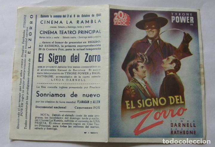 Cine: PROGRAMA DE CINE DOBLE EL SIGNO DEL ZORRO - Foto 3