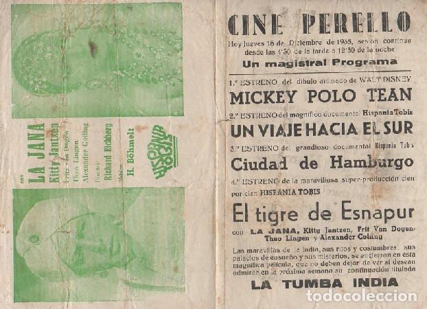 Cine: PROGRAMA DOBLE DE CINE. EL TIGRE DE ESNAPUR. PC-4845 - Foto 1