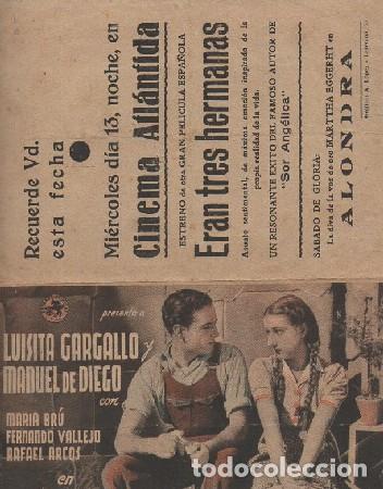 Cine: PROGRAMA DE CINE. ERAN TRES HERMANAS. PC-4852 - Foto 1