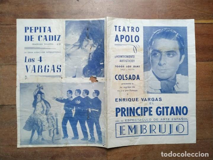 Cine: PTCC 077 EL PRINCIPE GITANO EMBRUJO PROGRAMA TEATRO APOLO BARCELONA - Foto 1