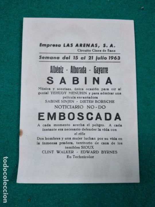 Cine: PROGRAMA DE CINE. EMBOSCADA. CLINT WALKER - EDWARD BYRNES - JOHN RUSSELL - ANDRA MARTIN. - Foto 2