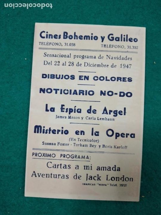 Cine: PROGRAMA DE CINE MISTERIO EN LA OPERA. BORIS KARLOFF. CON PUBLICIDAD. - Foto 2