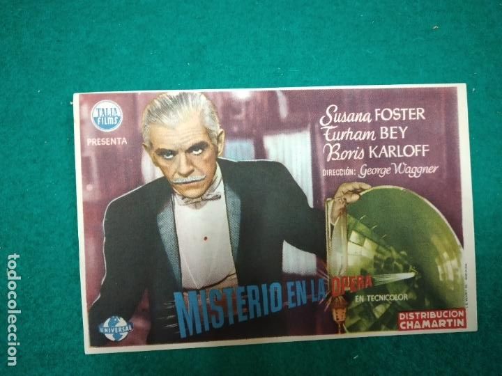 Cine: PROGRAMA DE CINE MISTERIO EN LA OPERA. BORIS KARLOFF. CON PUBLICIDAD. - Foto 1