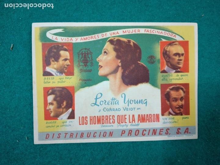 Cine: PROGRAMA DE CINE. LOS HOMBRES QUE LA AMARON. LORETTA YOUNG. CON PUBLICIDAD. - Foto 1
