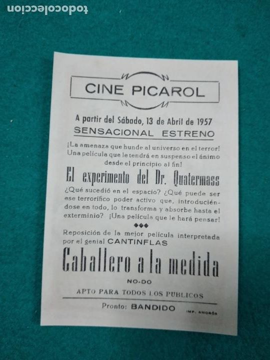 Cine: PROGRAMA DE CINE. EL EXPERIMENTO DEL DR. QUATERMASS. BRYAN DONLEVY. CON PUBLICIDAD. - Foto 2