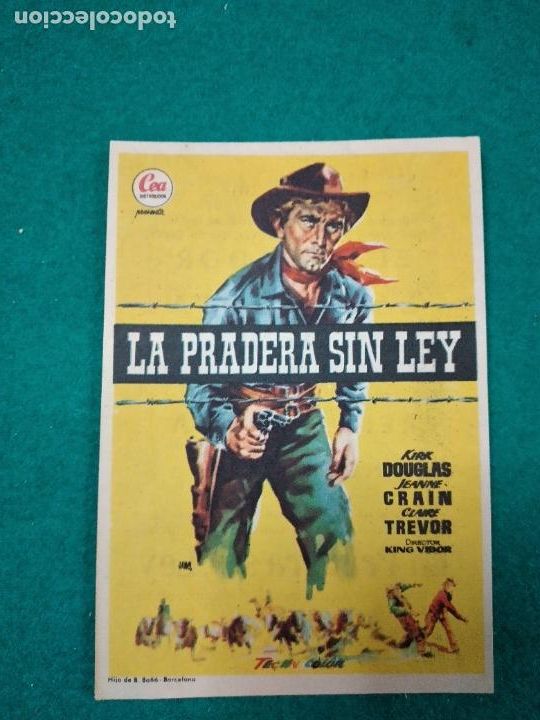 Cine: PROGRAMA DE CINE. LA PRADERA SIN LEY. KIRK DOUGLAS. CON PUBLICIDAD. - Foto 1