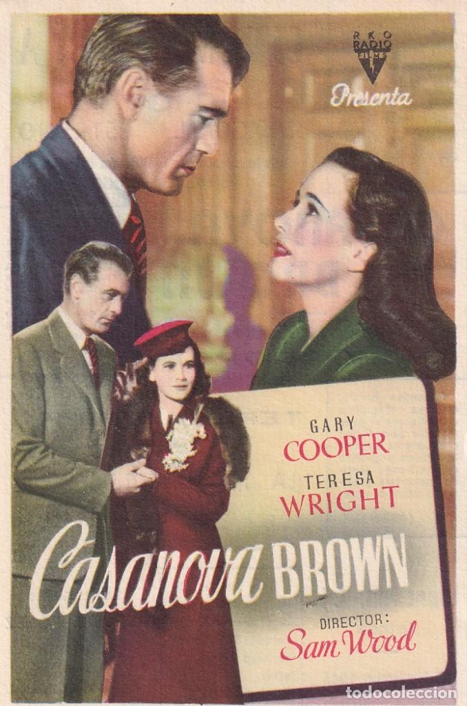 Cine: Casanova Brown - Gary Cooper, Teresa Wright - Publicidad Cinema Goya Zaragoza.