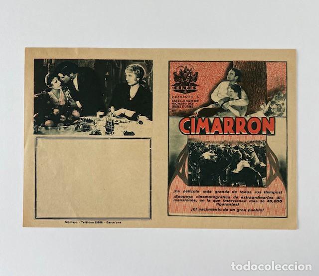 Cine: CIMARR&Oacute;N. PROGRAMA DOBLE CINAES. RICHARD DIX E IRENE DUNNE. PERFECTO ESTADO - Foto 1