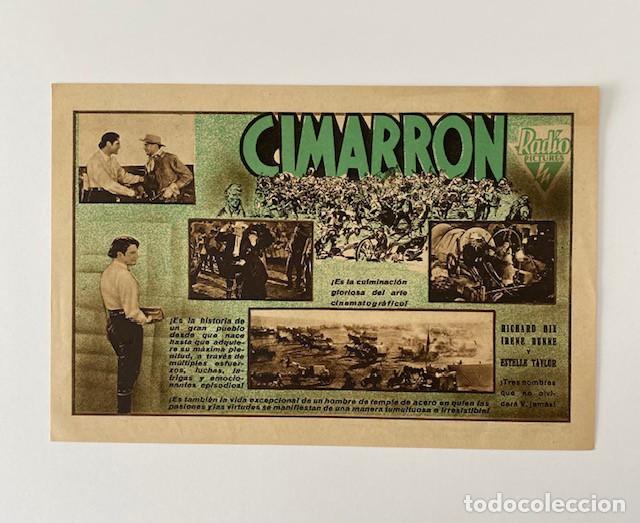 Cine: CIMARR&Oacute;N. PROGRAMA DOBLE CINAES. RICHARD DIX E IRENE DUNNE. PERFECTO ESTADO - Foto 2