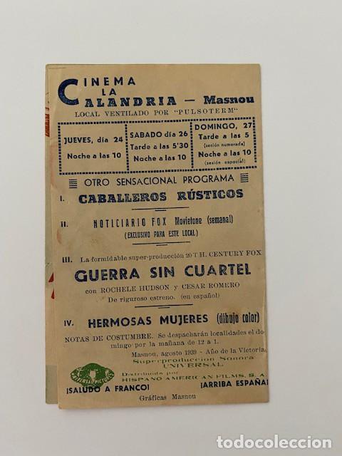 Cine: CABALLEROS R&Uacute;STICOS. PROGRAMA DOBLE UNIVERSAL. PERFECTO ESTADO - Foto 3